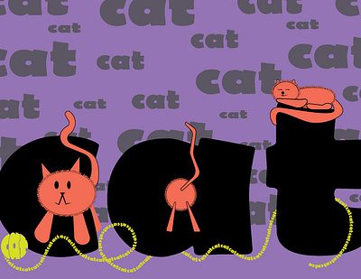 Cat Typography Illustration illustration typography