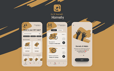 Homely - Do It Yourself app dashboard design diy rent toolkit tools ui ux