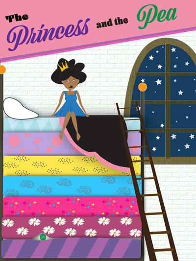 The Princess and the Pea Book Cover book cover design illustration patterns vector