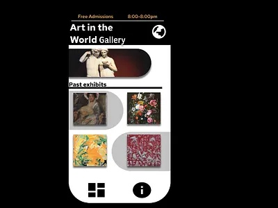Art in the World Gallery app design typography ui ux