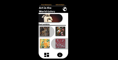 Art in the World Gallery app design typography ui ux