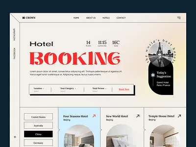 Hotel Booking Landing booking design figma hotel landing minimal modern typography ui ux web website