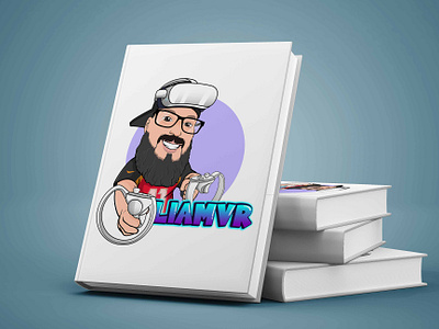 A cartoon logo of a man who is playing VR games animation art artist cartoon cartoon art cartoon portrait cartoonist design illustration logo nft vr vr player vrgames