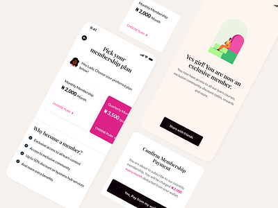 Membership plan subscription design fintech illustration membership mobile subscription ui ux