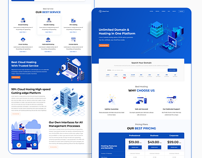 Hosting Website Landing Page app branding design host service hosting illustration landing page landingpage logo screen shot trend ui uxui web webdesign