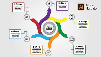 6Step circle infographics graphic design