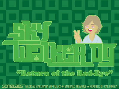 Sky Walker OG art direction california cartoon cute fun funny green illustration logo logo design luke luke skywalker marijuana medical marijuana silly skywalker star wars weed