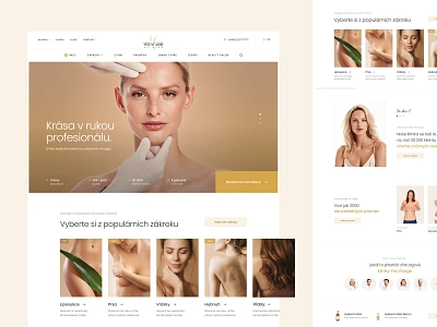 Yes Visage Clinic beauty clean clinic company doctor gold health hospital landing luxury medical medicine service ui ui design ux web webdesign website