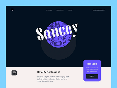 Saucey - Hospitality Platform Landing Animated