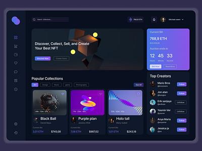 #Exploration - NFT Marketplace Dasboard dasboard design nft ui ux