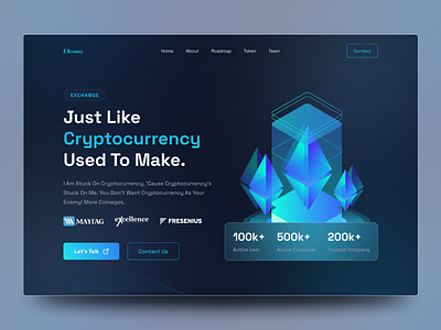 Cryptocurrency exchange Landing page 3d design bitcoin bitcoin website crypto crypto wallet crypto website cryptocurrency cryptocurrency app investment website landing page dark landingpage mining stock exchange trading ui uiux ux web design webdesign website