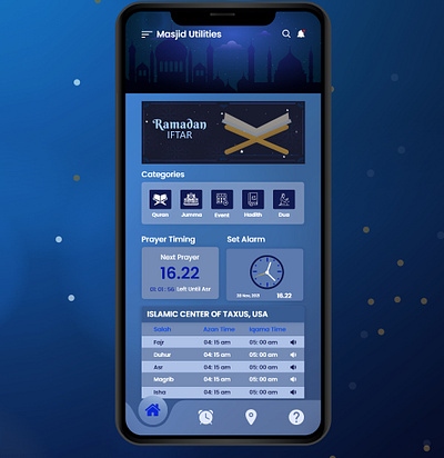 Islamic Mobile Apps - UI Design apps design dua events hadiah islamic islamic apps masjid apps mobile apps mosque ui muslim app prayer time prototype quran remid salat salat time ui ux wireframe