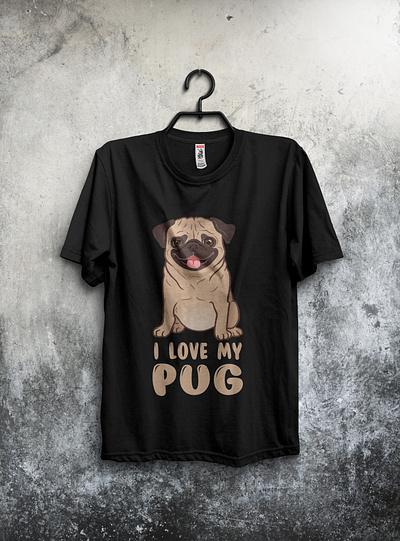 Pug t-shirt design branding design graphic design illustration pug t shirt t shirt vector vintage