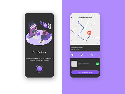 Package Delivery App app branding curior delivery minimal design mobile design package product startup business ui uiux design user experience user interface ux