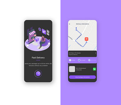 Package Delivery App app branding curior delivery minimal design mobile design package product startup business ui uiux design user experience user interface ux