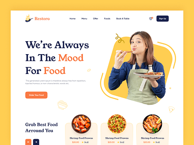 Food Delivery Landing page clean ui delivery apps design ecommerce food food drinks food delivery food landing page header exploration homepage landing landing page landing page design landingpage restauraunt ui uiux ux website website design