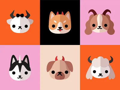 Devil Dogs animal cocker spaniel color scheme design dog drawing graphic design husky illustration maltese pomeranian poodle pug shiba shiba inu unicorn