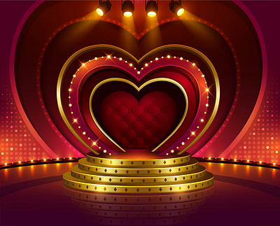 Moulin Rouge heart music stage art dance female game ui heart illustration ladies lady live love melody moulin rouge music performance red show showtime song stage vector