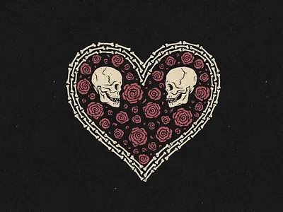 HEART OF BONES apparel artwork black bones dark darkart death design emo heart illustration love merch print punk rock skull t shirt tshirt valentine