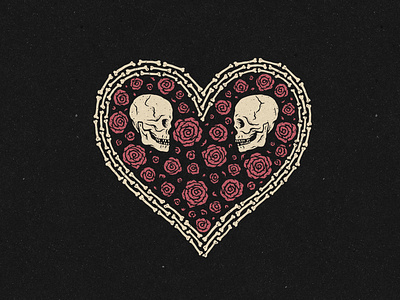 HEART OF BONES apparel artwork black bones dark darkart death design emo heart illustration love merch print punk rock skull t shirt tshirt valentine