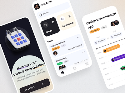 Task Manager app app design calendar manage task task manager timeline