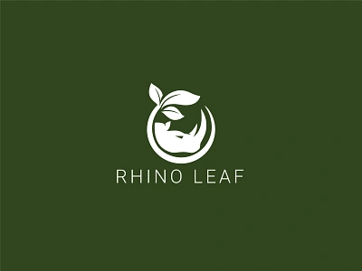 Rhino Leaf Logo animal branding graphic design green rhino illustration leaf logo modern rhino new logos powerpoint rhino bold rhino leaf logo rhino logo rhino tree rhinos rock safari savannah solid strength wildlife