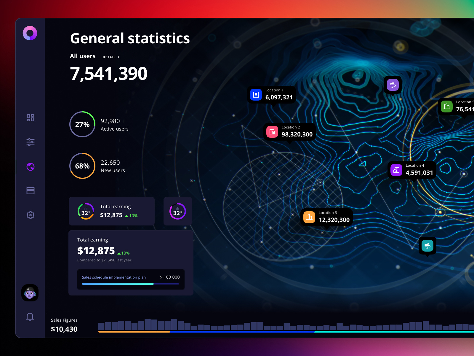 Visualization of global data on the interactive map by Alien pixels for ...