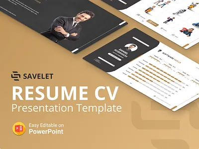 Savelet – CV Resume PowerPoint Presentation Template 3d animation branding business creative cv design graphic design illustration infographic logo motion graphics multipurpose powerpoint powerpoint template presentation resume ui