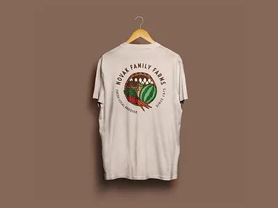 merch: novak family farms branding design family farm farm farmers market illustrative logo logo merch merch design small business small business branding stamp tote bag tshirt