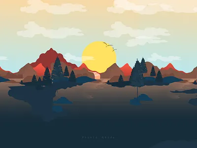Mountain Sunset Illustration design digital art digital illustration digital painting digitalart graphic design illustraion illustration illustration art