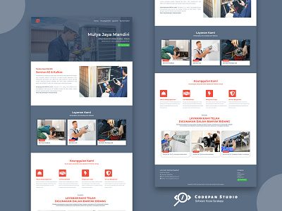 Design UI Website Jasa Service AC Mulya Jaya Mandiri app branding design flat jasaac mulyajayamandiri mulyajayamandiri.com ui ux website