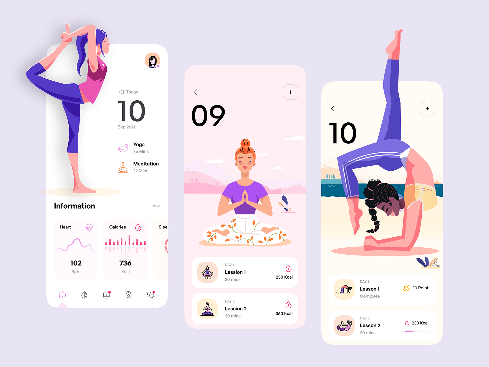 Meditation - Mobile Apps Design by Krishnil Bhojani on Dribbble