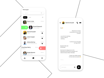 Chat App app chat design graphic design typography ui ux