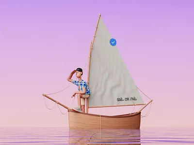 SAIL OR FAIL 3d 3d animation 3d art 3d artist 3d modeling 3dillustration illustration nft