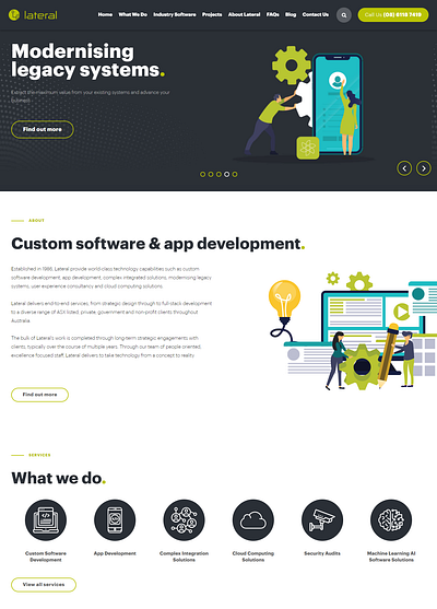 Custom Software Development & App Developers website design ecommerce elementor website illustration landing page ui web web design website wordpress