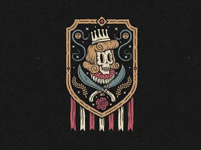 COAT OF ARMS apparel artwork badge black character dark darkart death design horror illustration merch print punk retro skull t shirt vintage