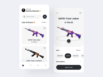 Gun Shop Mobile app app app design application clean design gun gun app guns minimal mobile mobile app ui ui design ui inspiration uiux uiux designer ux