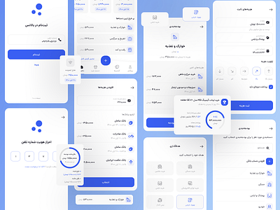 Personal Financial Management Application app application blue design farsi finance financial minimal money persian pfm realproject ui user interface ux visual design web ui ux