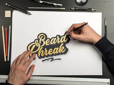 Beard Phreak Lettering LOGO. branding custom lettering custom typography design flat logo hand made handwritten illustration lettering logo logo design logodesign logomade typography ui vector