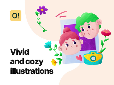 Vivid and cozy illustrations avatar cartoon style design design tools graphic design illustration pattern ui