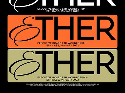 Ether brand branding clean layout logo minimal modern typography