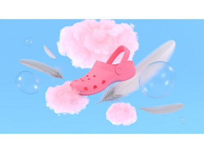 Clouds, feathers and bubbles 3d 3d clouds bubble cinema 4d crocs feather