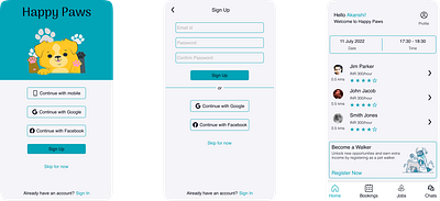 Happy Paws - A Case Study app case study design dog walking ui ux