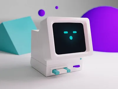 AI Desktop Buddy 3d 3d character after effects ai animation blender cute desktop floppy illustration render ui