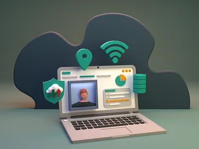 Data base Laptop 3d 3d artist 3d design 3dcharacter animation app branding design graphic design illustration logo motion graphics ui