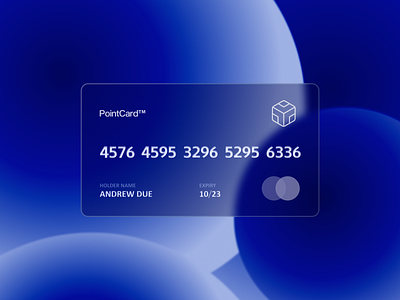 Point Card - Glassmorphism blue card concept card design concept design credit card debit card design figma glassmorphism interaction design neomorphism ui ui design uidesign uxdesign