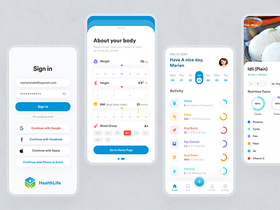 Health Life Mobile Application 2022 application healthapplication medical portfolio prototype ui ui kits uiux uxstudy visual design