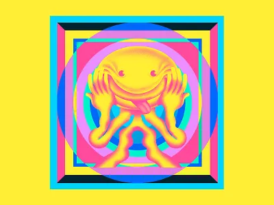 Happy Happy Joy Joy branding cartoon character characterdesign design digital art graphicdesign icon illustration linework logo pattern poster posterdesign psychedelia psychedelic vector yellow