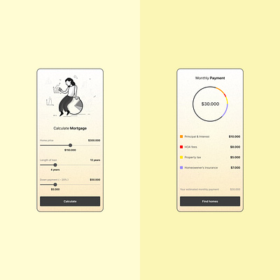 Mortgage Calculator #DailyUI 004 app appdesign concept dailyui design designer ui ux
