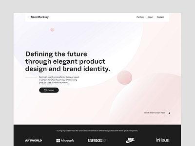 Portfolio Concept abstract design global gradients illustration pastel porftolio product design simple ui ux